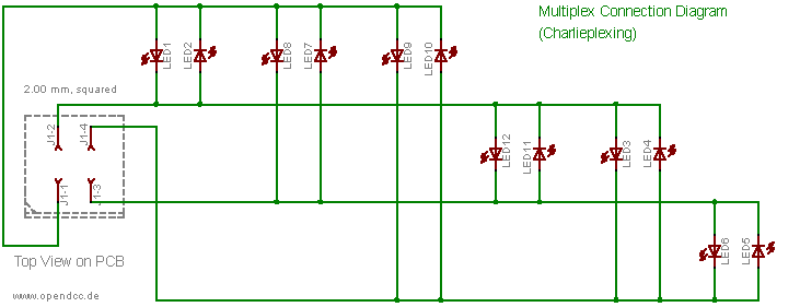 Charlieplexing 12 LEDs