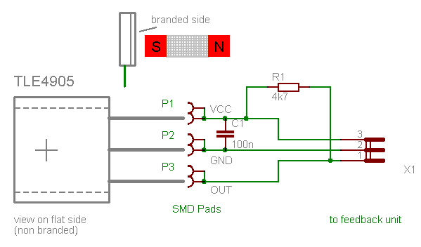 TLE4905 hall sensor